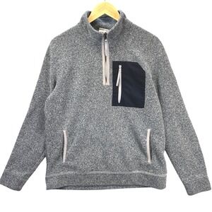 Timberland Fleece Pullover Men's Large Gray 1/4 Zip Outdoor Hiking Warm Cozy